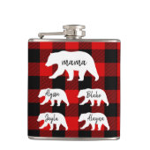 Flasques Cadeau moderne Rouge Plaid Et Blanc Mama Ours (Devant)