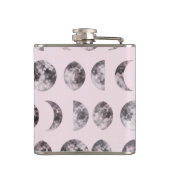 Flasques Cadeau Personnalisé de Phase de Lune Rose Céleste (Dos)