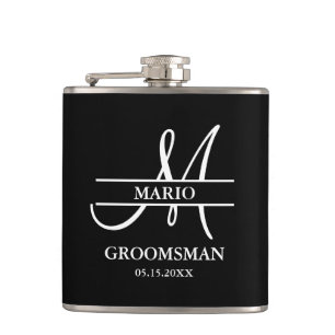 Flasques Cadeau Personnalisé Garçon D'honneur Mariage Monog