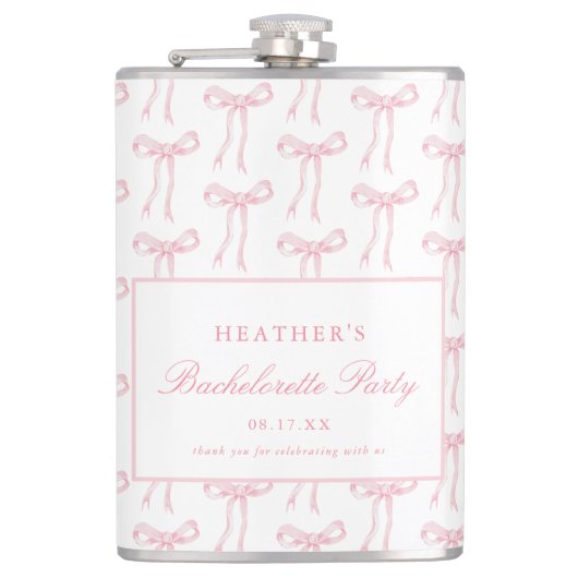 Flasques Cadeaux de fête de fiançailles en arc rose (Devant)