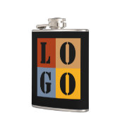 Flasques Cadeaux personnalisés modernes Noir Simple (Gauche)