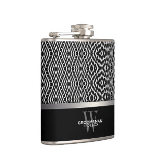 Flasques Cadeaux pour garçons d'honneur Motif Noir+Blanc Di