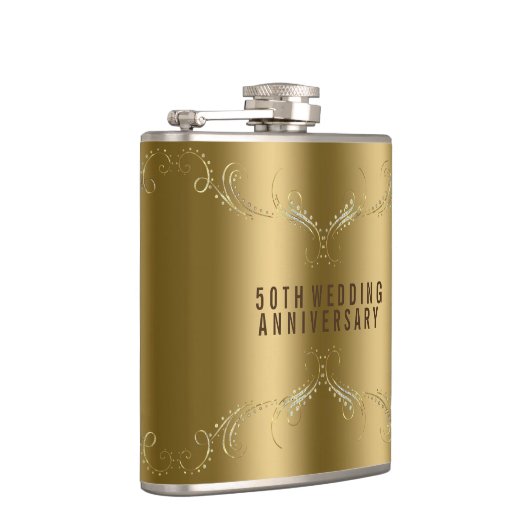 Flasques Cadre Floral Or & Parties scintillant Sur Or (Droite)