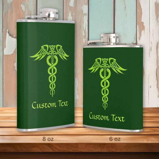 Flasques Caducée nœud celtique vert