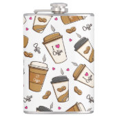 Flasques Cafés, Fèves de café, Amateur de café, Coeurs (Devant)