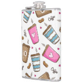 Flasques Cafés, Haricots, Coeurs, Amateur De Café (Gauche)