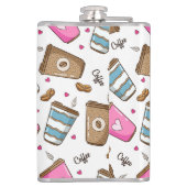 Flasques Cafés, Haricots, Coeurs, Amateur De Café (Dos)