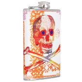 Flasques Calavera Crâne Geek NFT Art Blanc Orange Bleu Oeil (Droite)
