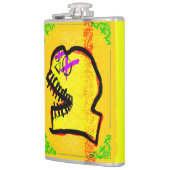 Flasques Calavera Crâne Geek NFT Art Jaune Noir Violet (Gauche)
