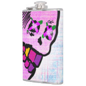 Flasques Calavera Crâne Geek NFT Art rose violet (Gauche)