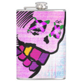 Flasques Calavera Crâne Geek NFT Art rose violet (Devant)