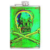 Flasques Calavera Skull Geek NFT Art Green Red (Devant)