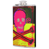 Flasques Calavera Skull pgeek NFT Art Rouge Jaune Noir (Gauche)