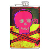 Flasques Calavera Skull pgeek NFT Art Rouge Jaune Noir (Devant)