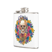 Flasques Calavera y flores Petaca de vinilo (Gauche)