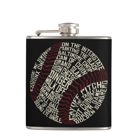 Flasques Calligramme des mots de baseball (Devant)