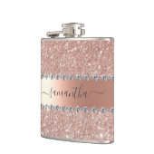 Flasques Calligraphie Diamant Rose Or Paillettes écrit à la (Gauche)