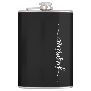 Flasques Calligraphie élégante et féminine Monogramme noir
