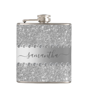 Flasques Calligraphie manuscrite Diamant Rose Parties scint