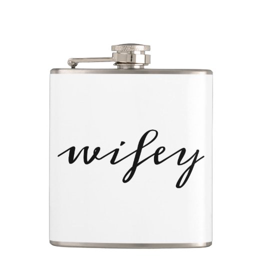 Flasques Calligraphie moderne Black Wifey Script (Devant)