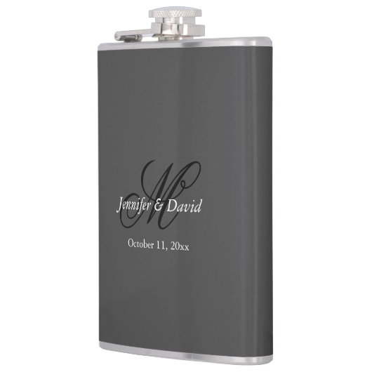 Flasques Calligraphie Monogramme Mariage Attrayant  (Gauche)