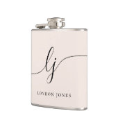 Flasques Calligraphie personnalisée Nom Bachelorette rose (Gauche)