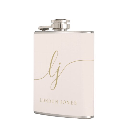 Flasques Calligraphie Personnalisée Rose Gold Enterrement d (Gauche)