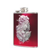 FLASQUES CAMEO ANTIQUE, LUNE DAME DE NUIT AVEC OWL MONOGRAM (Gauche)