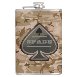 Flasques Camo de désert de spade personnalisé
