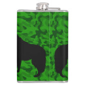 Flasques Camo vert moderne noir Wolf Silhouette Monogramme  (Dos)