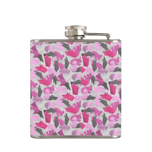 Flasques Camouflage animal Silhouette rose (Dos)