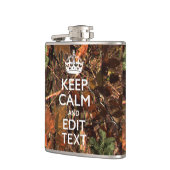 Flasques Camouflage Deep Woods Restez Calme Ayez Votre Text (Gauche)