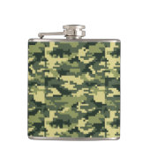 Flasques Camouflage numérique en bois à 8 bits / Camo (Devant)
