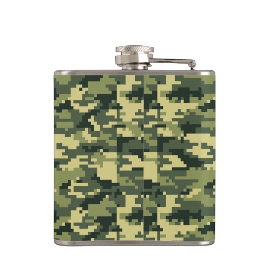 Flasques Camouflage numérique en bois à 8 bits / Camo (Dos)
