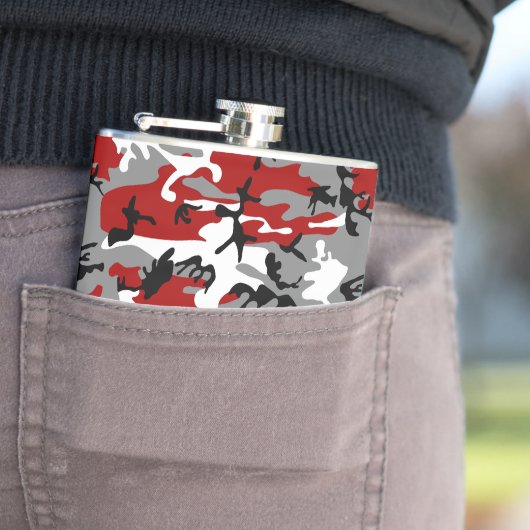 Flasques Camouflage rouge et gris, Militaire, Armée (En situation)