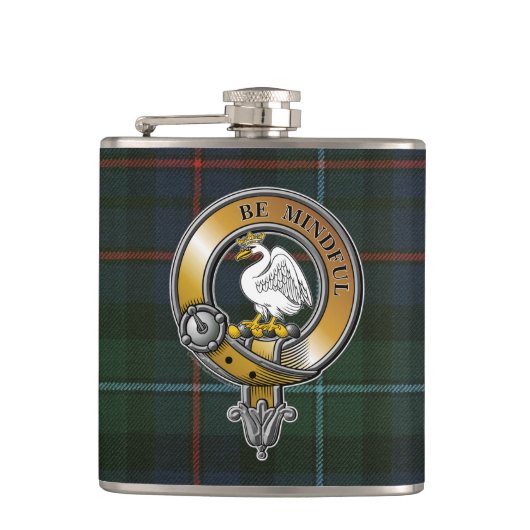 Flasques Campbell Cawdor Tartan & Badge (Devant)