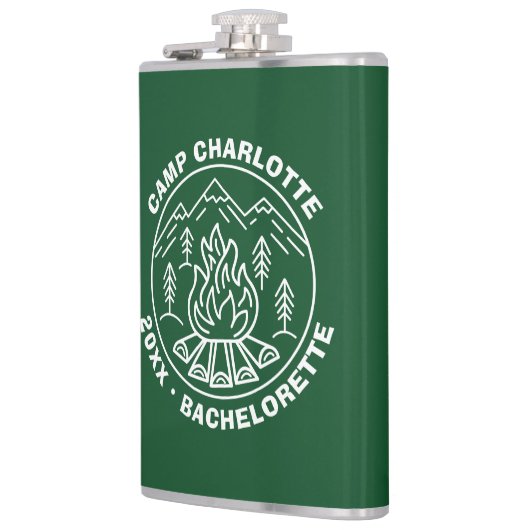 Flasques Camping Green White Camp Bachelorette Custom (Gauche)