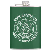 Flasques Camping Green White Camp Bachelorette Custom (Devant)