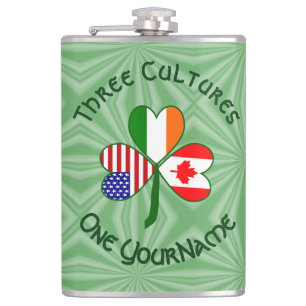 Flasques Canada Irlande États-Unis Trèfle Drapeau Personnal