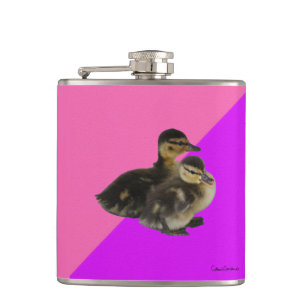 Flasques Canetons sur framboise rose et sorbet violet