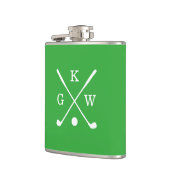 Flasques Canne de golf monogrammée verte Kelly et blanche (Gauche)