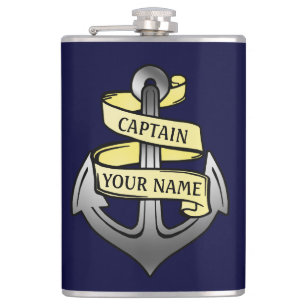 Flasques Capitaine de bateau personnalisable votre Ancre