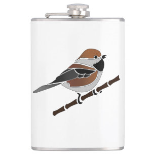 Flasques Caricature adorable boréale pour oiseaux de poule