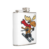 Flasques Caricature de Moose Skier | choisir la couleur arr (Droite)