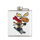 Flasques Caricature de Moose Skier | choisir la couleur arr (Dos)