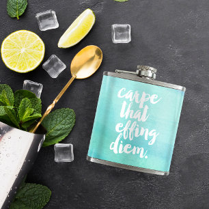 Flasques Carpe qui Effet Diem Citer Aqua Aquarelle