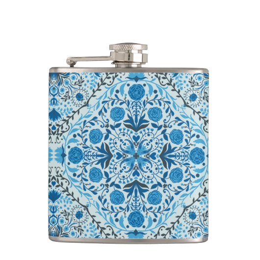 Flasques Carreaux à fleurs bleus (Devant)