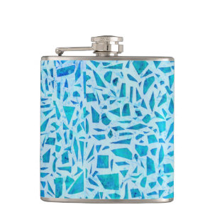 Flasques Carreaux de verre mosaïque turquoise bleu moderne