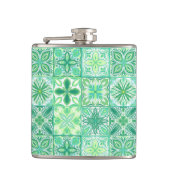 Flasques Carreaux décorés en vert et blanc (Devant)