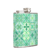 Flasques Carreaux décorés en vert et blanc (Droite)